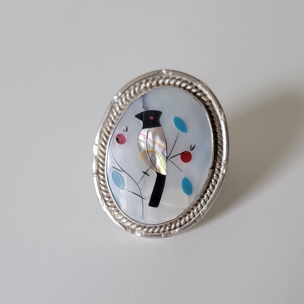 Vintage Navajo Bird Inlay Ring